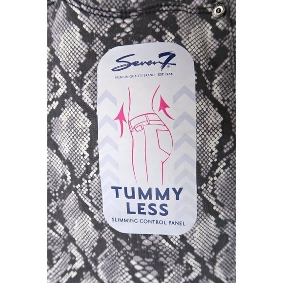 Seven7 Womens Tummy Less High Rise Skinny Jeans Neutral Snake Skin Gray Size 10 - Picture 12 of 12